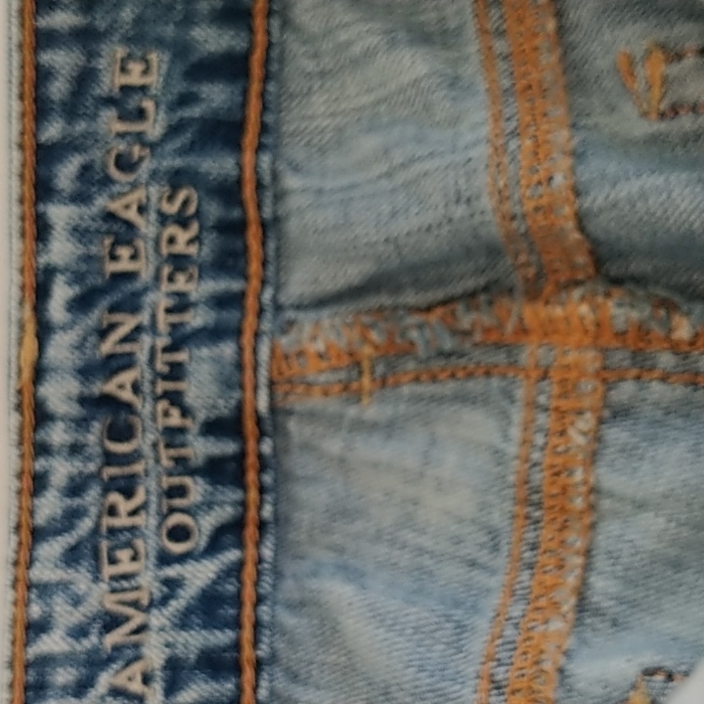 American Eagle Outfitters "Shortie" Denim Lace Shorts sz 00 - Picture 6 of 10